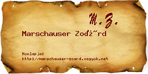 Marschauser Zoárd névjegykártya